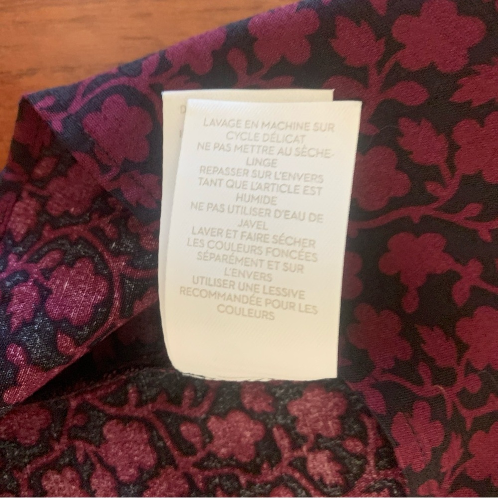 BODEN Annabelle Top Size 14 New Burgundy & Black Pink Velvet Trim ¾ Sleeve 🆕 - Picture 9 of 14